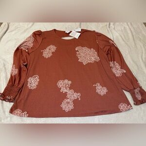 LuLaRoe Josey Smocked Cuff Blouse size 3 XL NWT